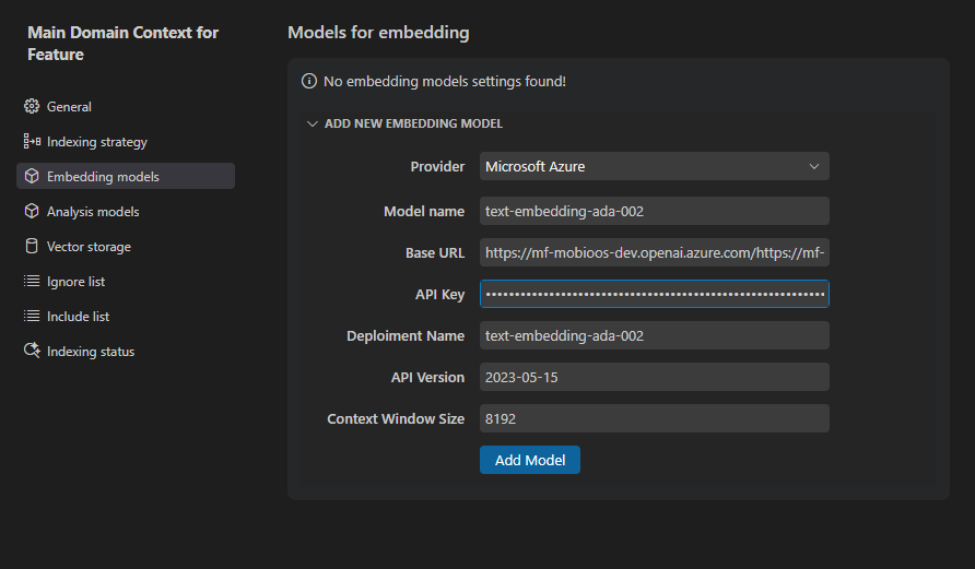 Add embedding model